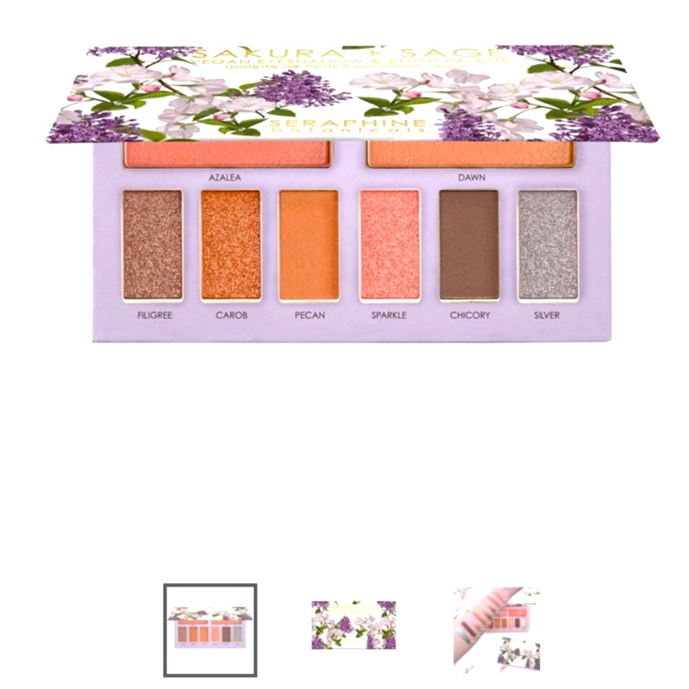 3/$15 Sakura+Sage-Vegan Shadow & Blush Palette